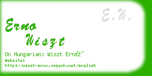 erno wiszt business card